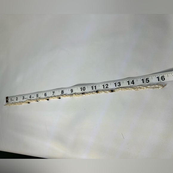 Vtg 14K Yellow Gold 3mm Beads 2mm Freshwater Pearl Onyx Bead 3 Strand Necklace - Picture 3 of 5